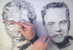 qui l'artista dà dimostrazione delle sue capacità di disegno