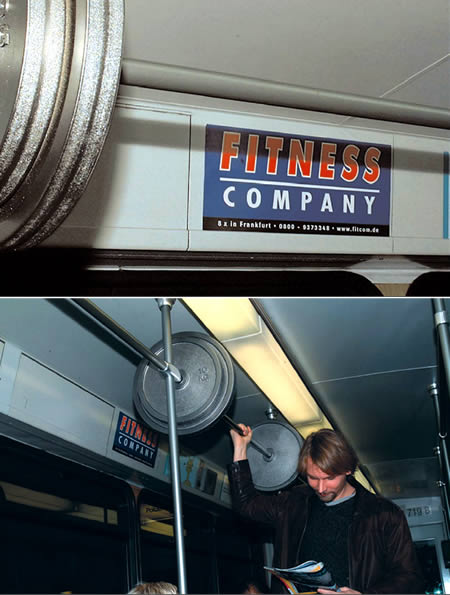 Un sostegno di una carrozza metropolitana vuole motivare i passeggeri ad iscriversi in palestra, questa volta facendoli sentire già "forzuti", anziché cercare di convincerli che sono fuori forma, come fanno altre campagne.