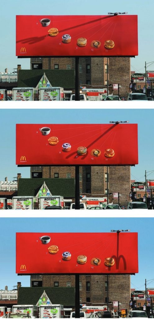 mcdonald - ombra suggerisce cosa mangiare