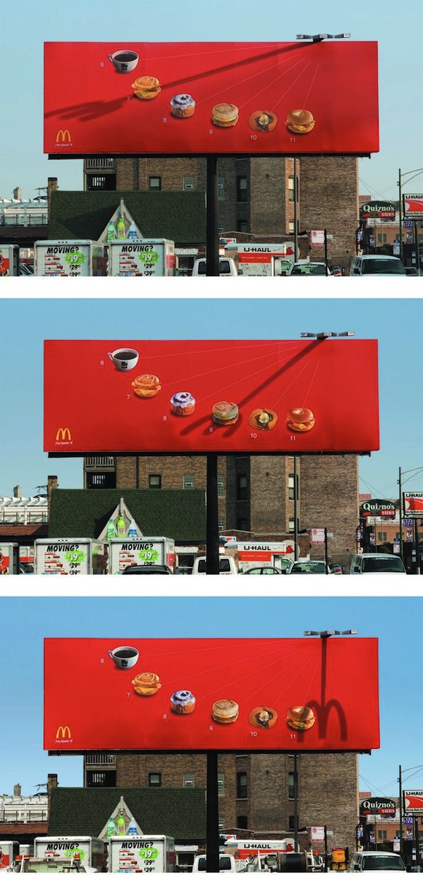 mcdonald - ombra suggerisce cosa mangiare