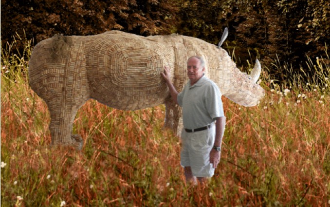 jim lambert e il suo rinoceronte di tappi di sughero