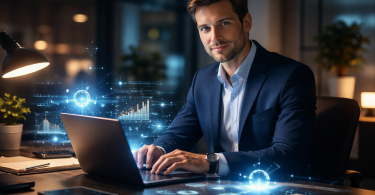 professionista al lavoro con l'ai